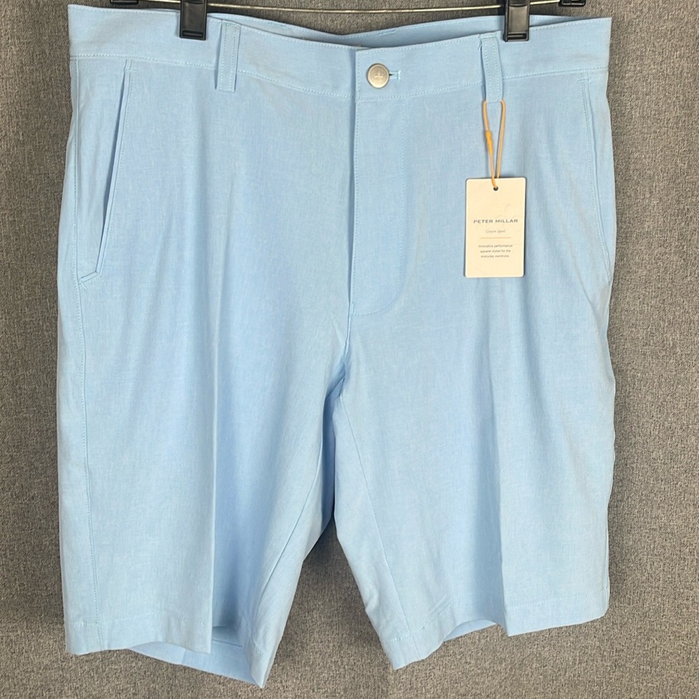 Peter Millar Crown Sport Performance Shorts Sky Blue Size 31 $100 726